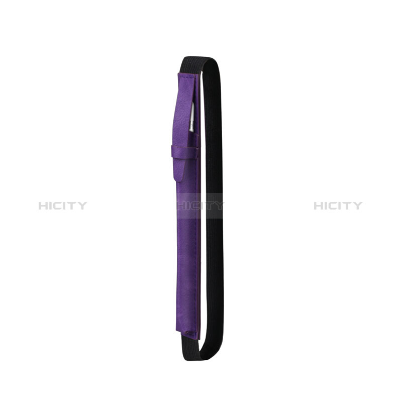 Funda de Cuero Elastico del Pluma Desmontable P03 para Apple Pencil Apple iPad Pro 10.5 Morado