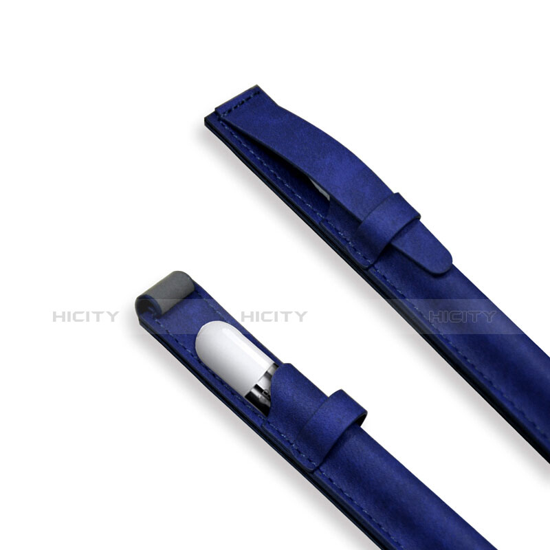 Funda de Cuero Elastico del Pluma Desmontable P03 para Apple Pencil Apple New iPad 9.7 (2017) Azul