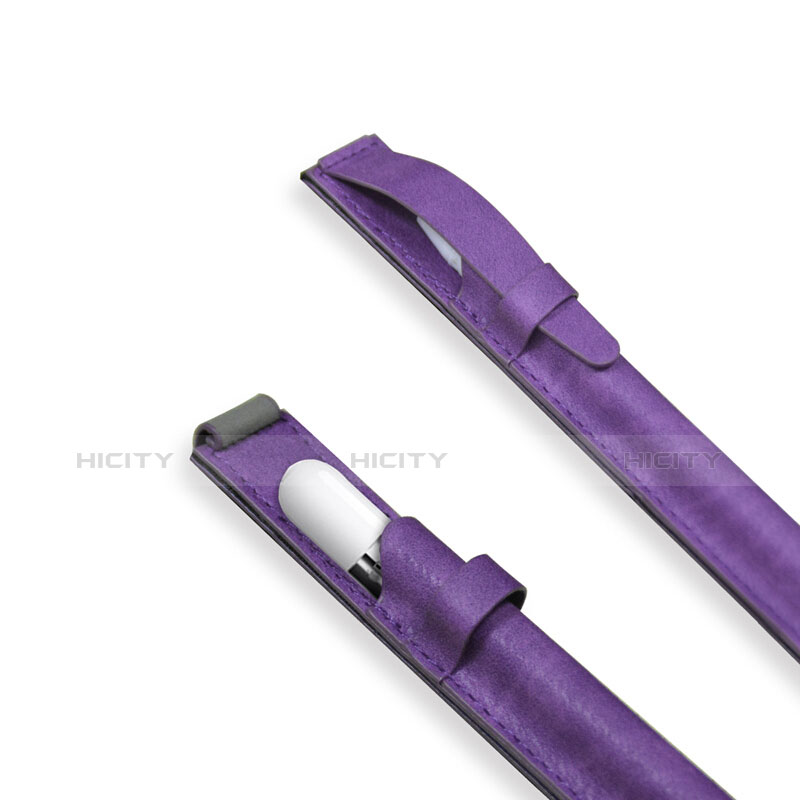 Funda de Cuero Elastico del Pluma Desmontable P03 para Apple Pencil Apple New iPad 9.7 (2017) Morado