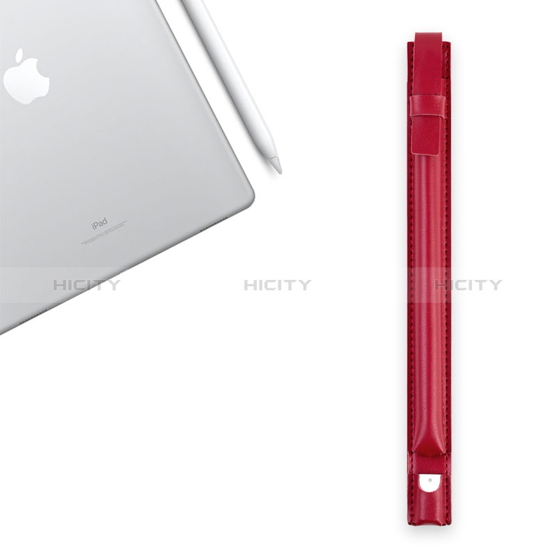 Funda de Cuero Elastico del Pluma Desmontable P04 para Apple Pencil Apple iPad Pro 12.9 (2017) Rojo