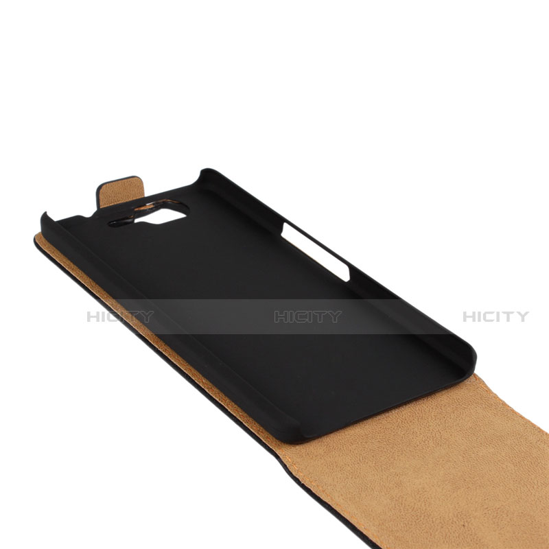 Funda de Cuero Flip para Wiko Highway Negro