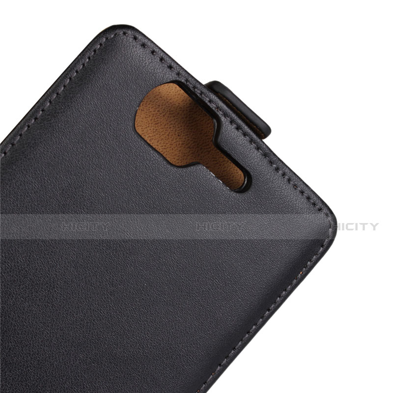 Funda de Cuero Flip para Wiko Highway Negro