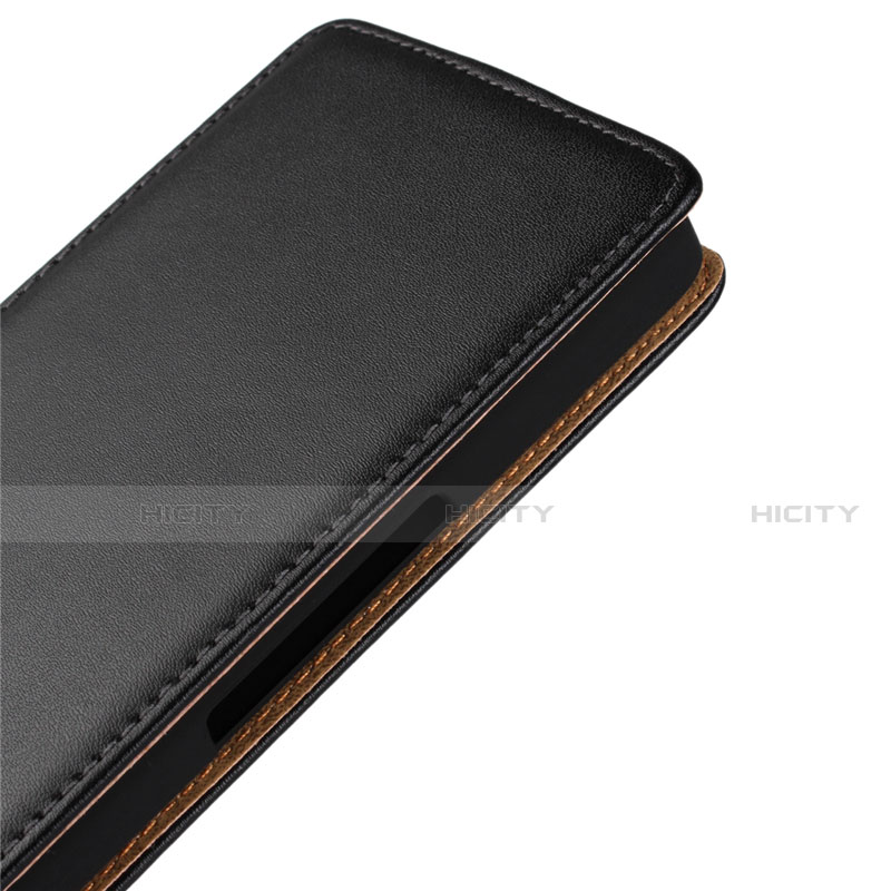 Funda de Cuero Flip para Wiko Highway Negro