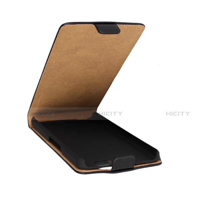 Funda de Cuero Flip para Wiko Highway Negro