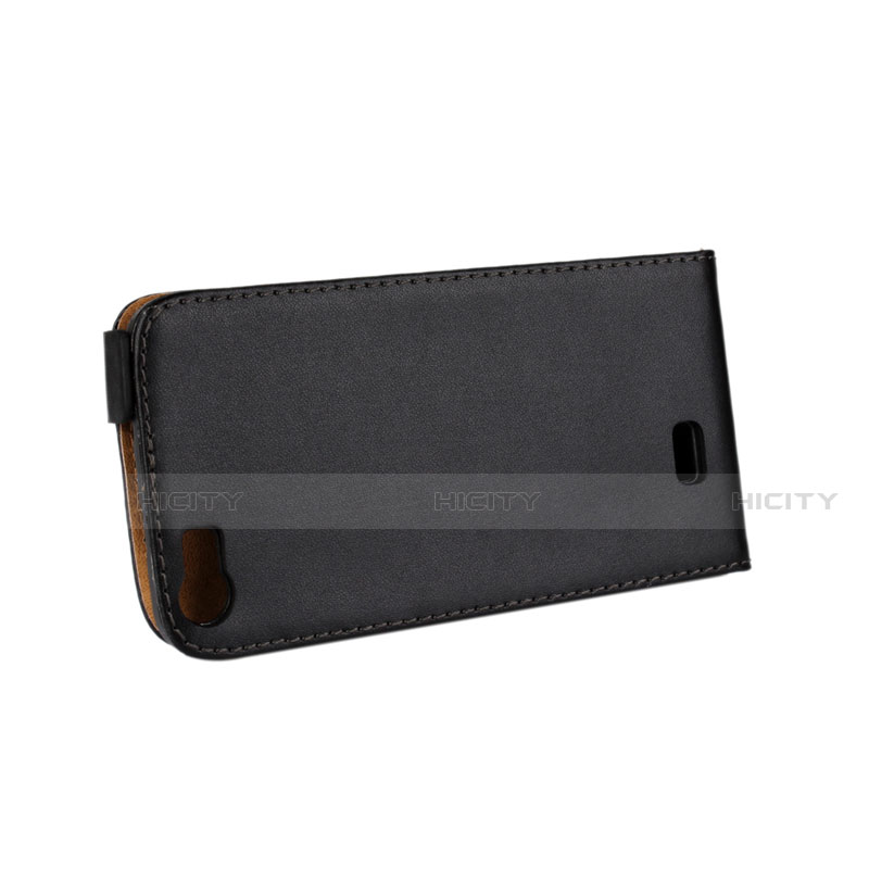 Funda de Cuero Flip para Wiko Lenny Negro