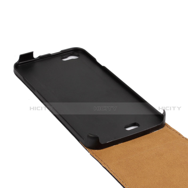 Funda de Cuero Flip para Wiko Lenny Negro