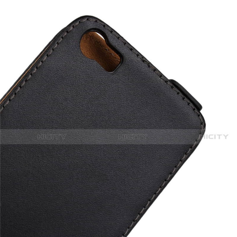 Funda de Cuero Flip para Wiko Lenny Negro