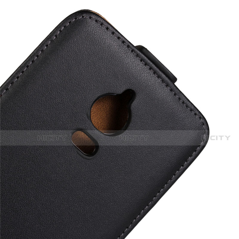 Funda de Cuero Flip para Wiko Wax Negro