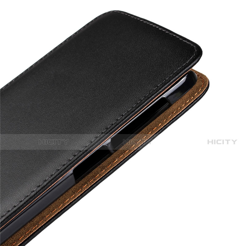 Funda de Cuero Flip para Wiko Wax Negro