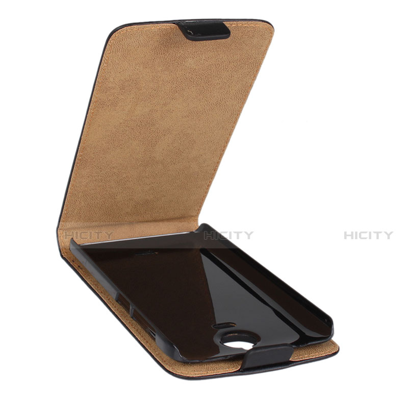 Funda de Cuero Flip para Wiko Wax Negro