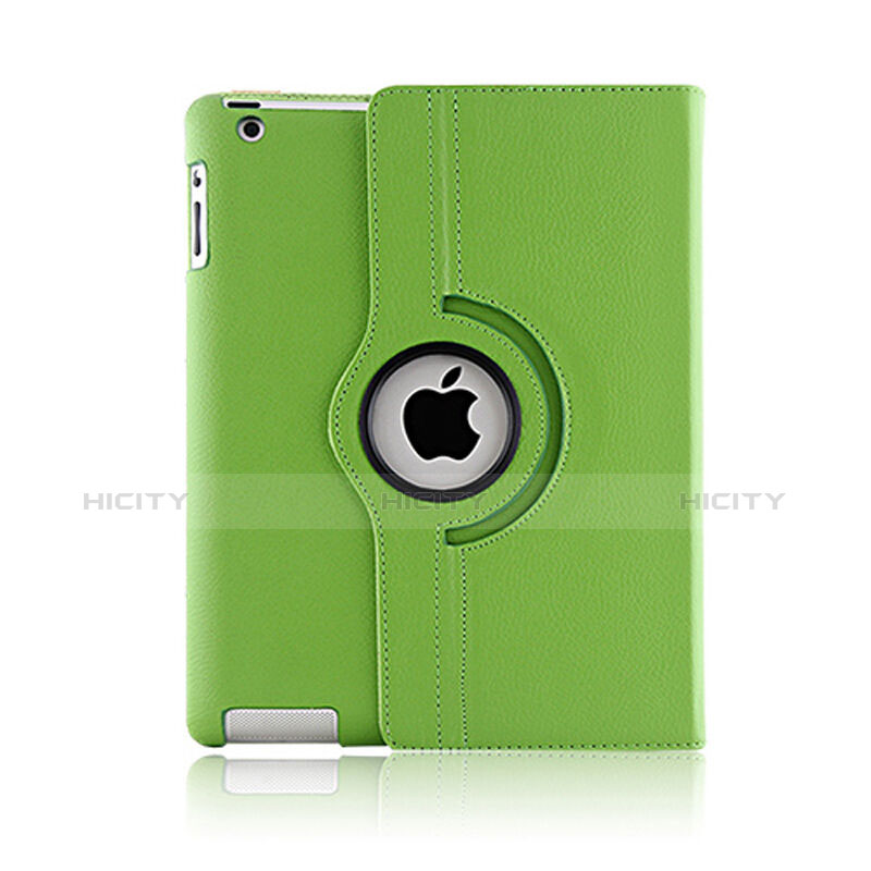 Funda de Cuero Giratoria con Soporte para Apple iPad 2 Verde