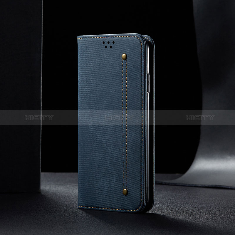 Funda de pano Cartera con Soporte B01S para Samsung Galaxy A12 Nacho Azul