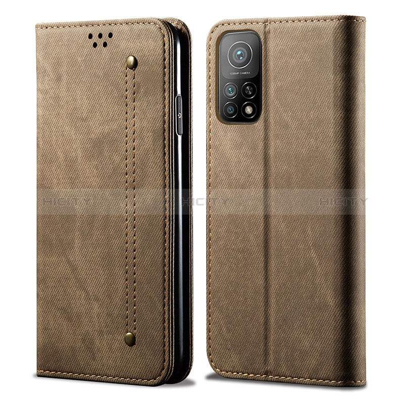 Funda de pano Cartera con Soporte B01S para Xiaomi Mi 10T 5G Caqui