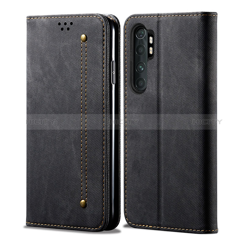 Funda de pano Cartera con Soporte B01S para Xiaomi Mi Note 10 Lite Negro