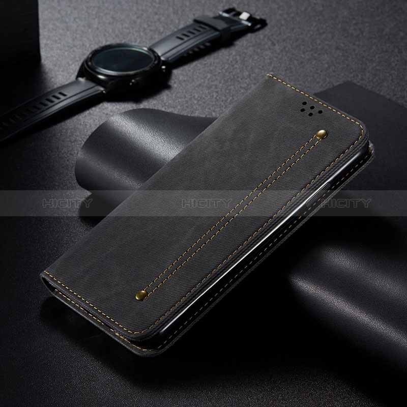 Funda de pano Cartera con Soporte B02S para Xiaomi Poco X3 NFC Negro