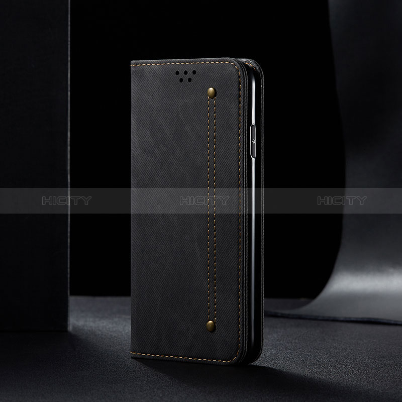 Funda de pano Cartera con Soporte B02S para Xiaomi Redmi Note 9 Negro
