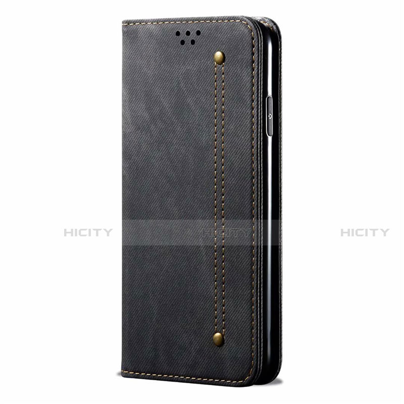 Funda de pano Cartera con Soporte H01 para Oppo A52 Negro