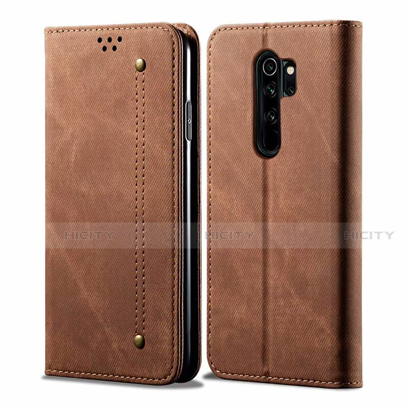 Funda de pano Cartera con Soporte H01 para Xiaomi Redmi Note 8 Pro Marron