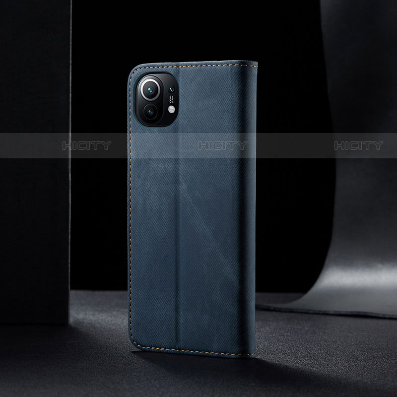Funda de pano Cartera con Soporte H02 para Xiaomi Mi 11 5G Azul