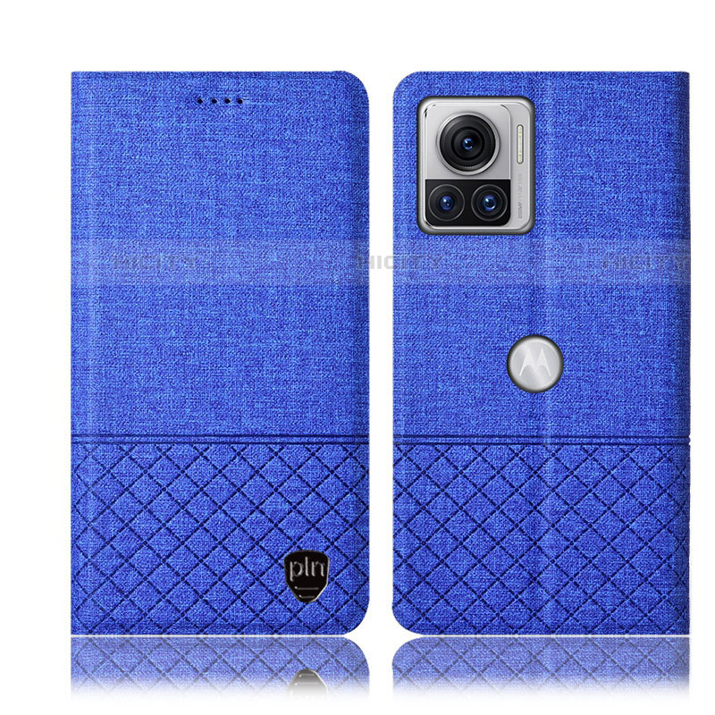Funda de pano Cartera con Soporte H12P para Motorola Moto Edge X30 Pro 5G Azul