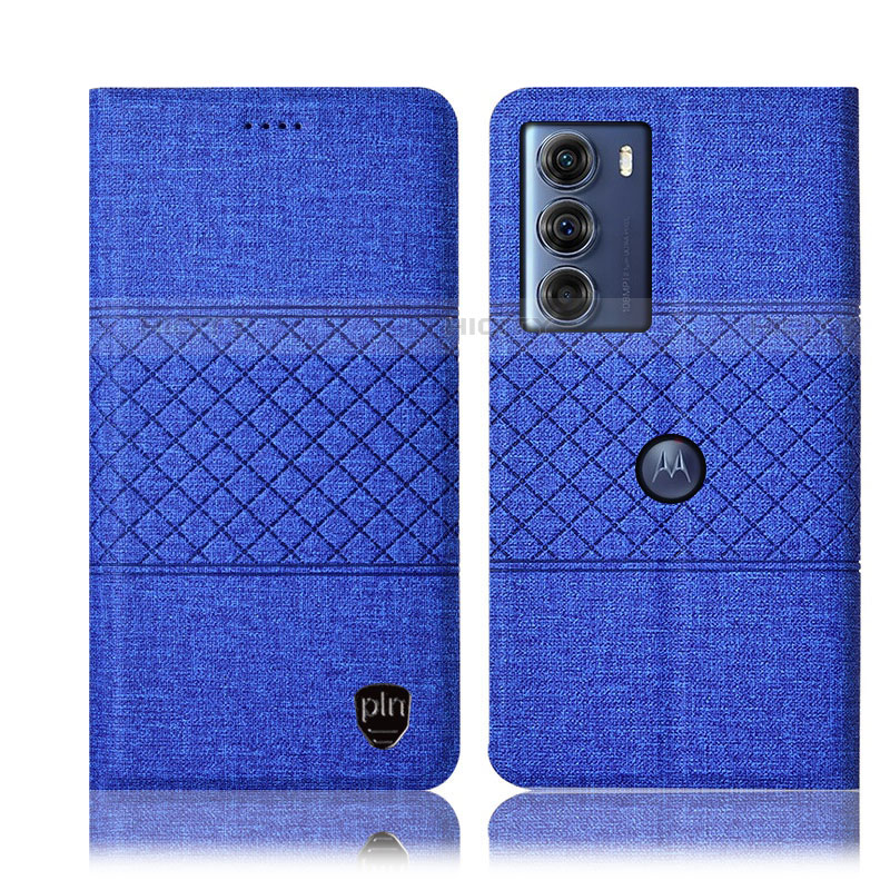 Funda de pano Cartera con Soporte H12P para Motorola Moto G200 5G Azul