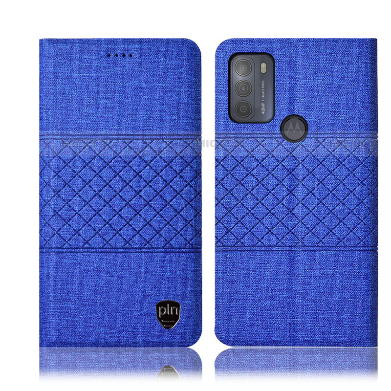 Funda de pano Cartera con Soporte H12P para Motorola Moto G50 Azul