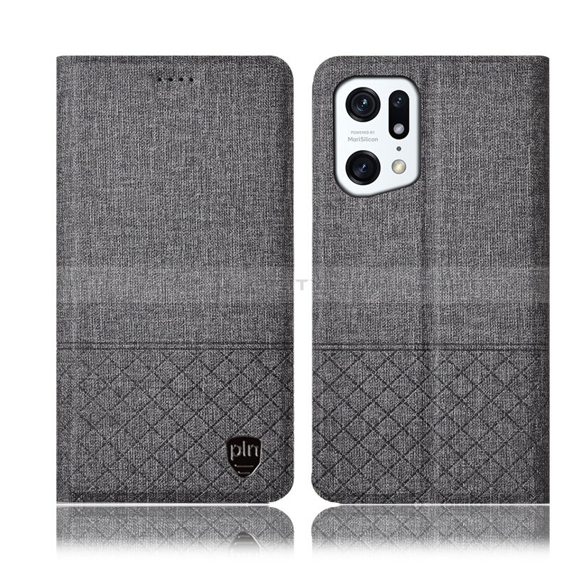 Funda de pano Cartera con Soporte H12P para Oppo Find X5 5G