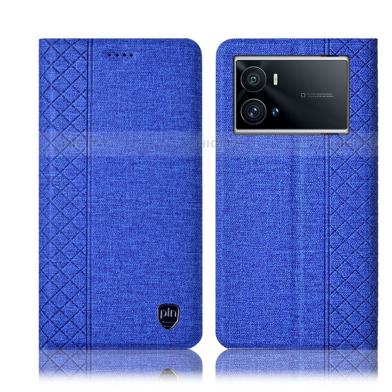 Funda de pano Cartera con Soporte H12P para Vivo iQOO 9 Pro 5G Azul