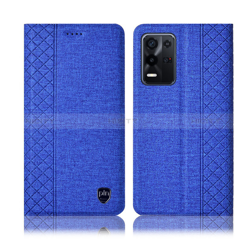 Funda de pano Cartera con Soporte H13P para Oppo K9X 5G Azul