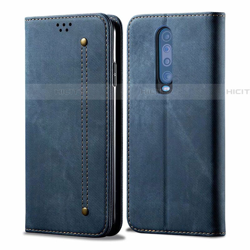 Funda de pano Cartera con Soporte L02 para Xiaomi Redmi K30 4G Azul