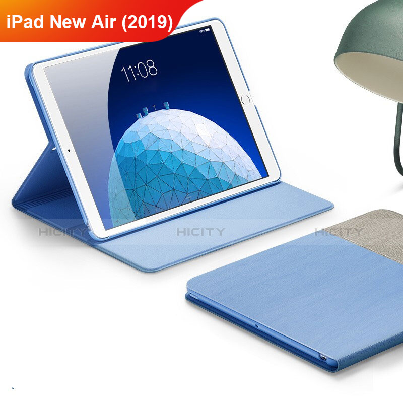 Funda de pano Cartera con Soporte para Apple iPad New Air (2019) 10.5 Azul Cielo