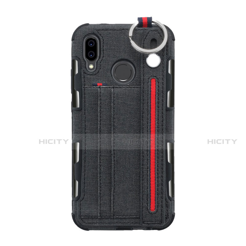 Funda de pano Cartera con Soporte para Huawei P20 Lite Negro