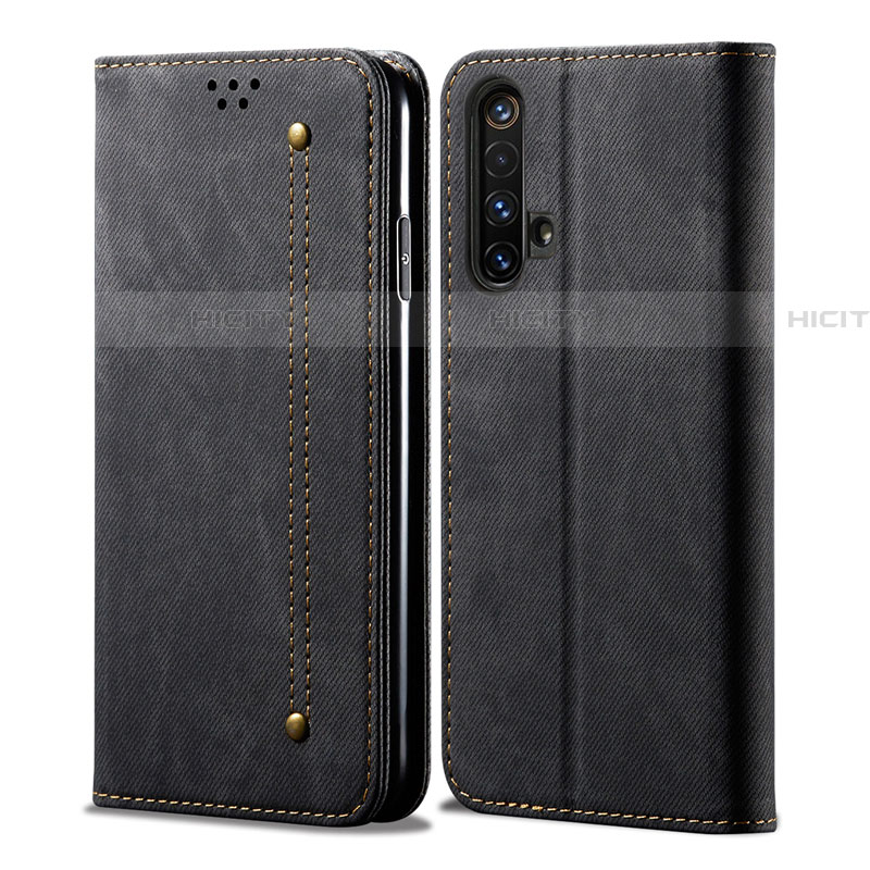 Funda de pano Cartera con Soporte para Realme X50 5G Negro