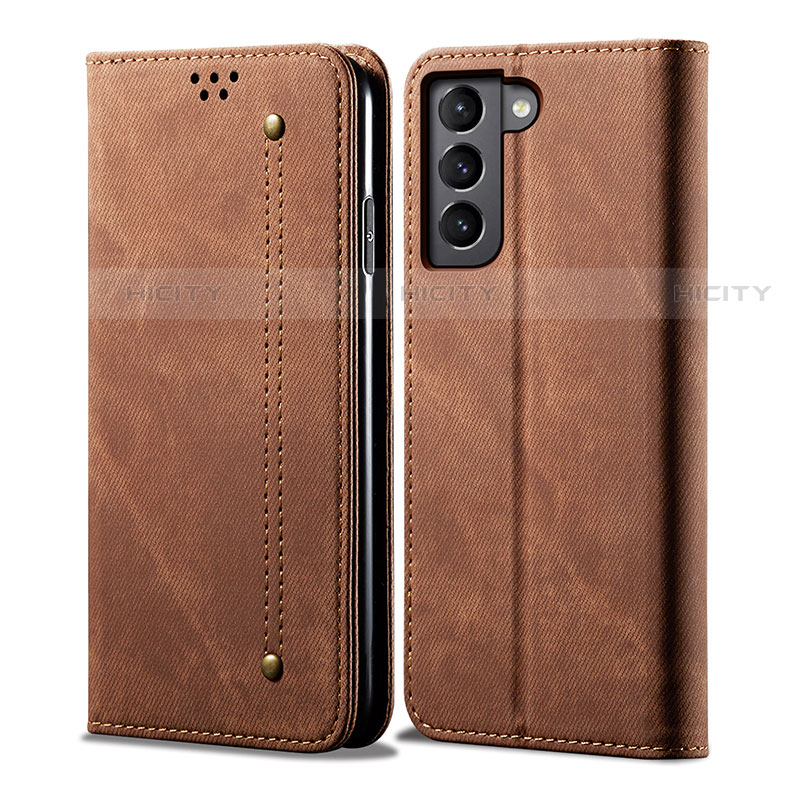 Funda de pano Cartera con Soporte para Samsung Galaxy S21 FE 5G Marron