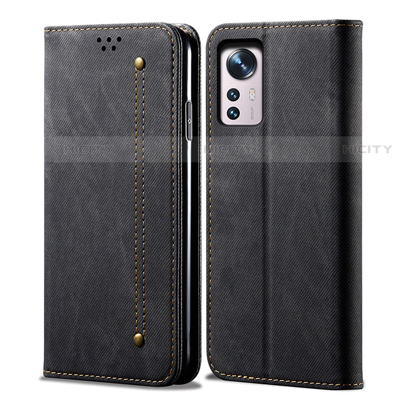 Funda de pano Cartera con Soporte para Xiaomi Mi 12S Pro 5G Negro