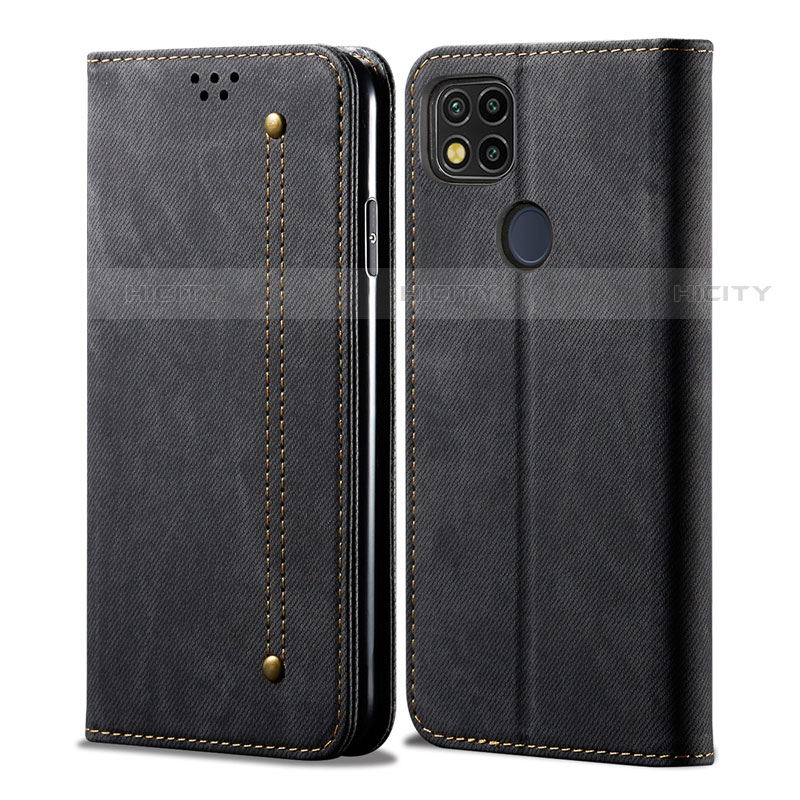 Funda de pano Cartera con Soporte para Xiaomi Redmi 9C Negro