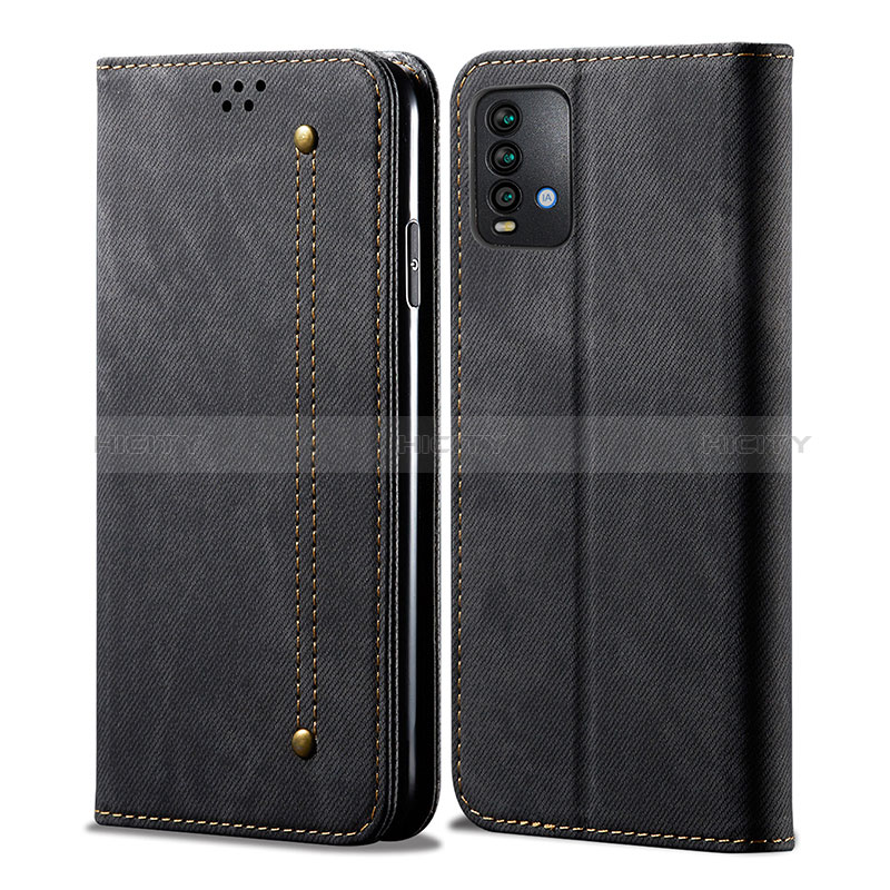 Funda de pano Cartera con Soporte para Xiaomi Redmi 9T 4G Negro