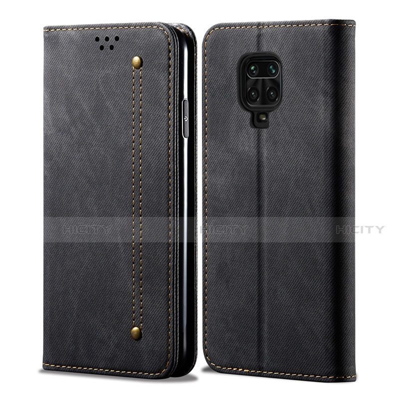 Funda de pano Cartera con Soporte para Xiaomi Redmi Note 9 Pro Negro