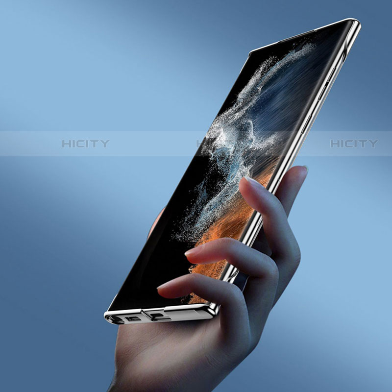 Funda Dura Cristal Plastico Rigida Transparente para Samsung Galaxy S22 Ultra 5G Negro