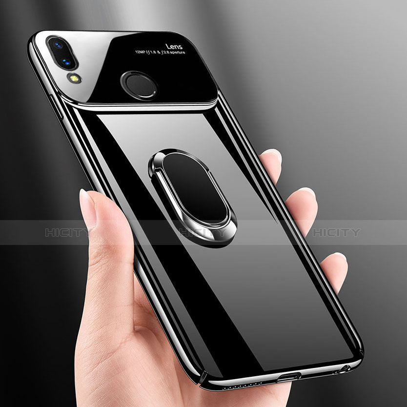 Funda Dura Plastico Rigida Carcasa Espejo 360 Grados con Magnetico Anillo de dedo Soporte para Huawei P Smart+ Plus