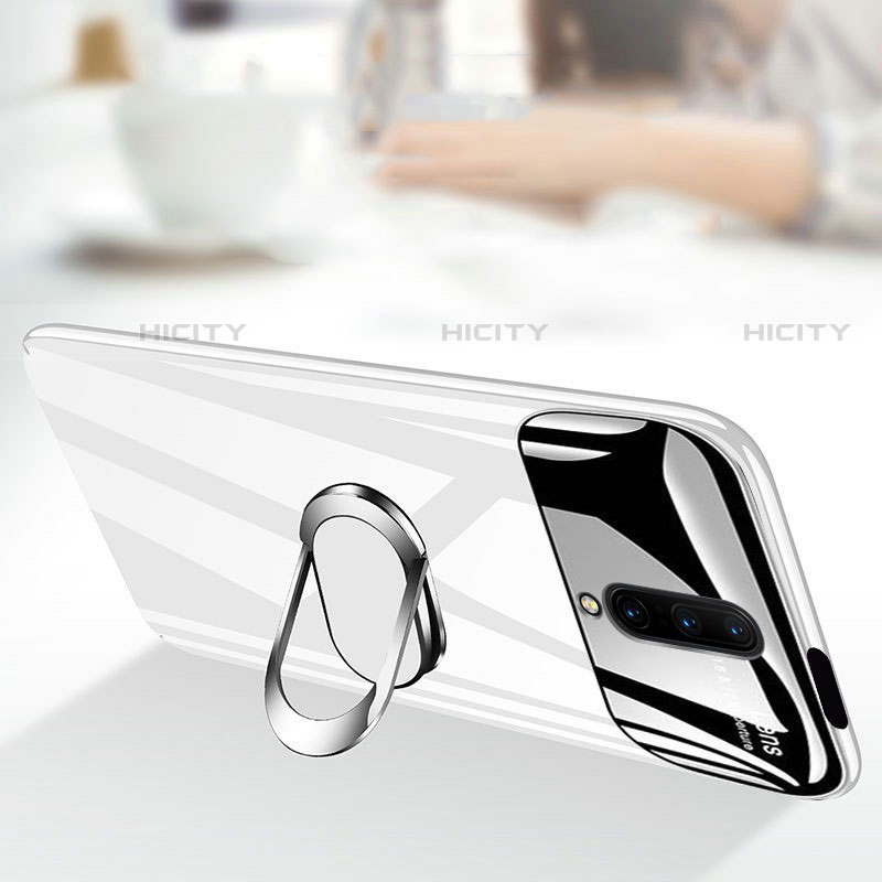 Funda Dura Plastico Rigida Carcasa Espejo 360 Grados con Magnetico Anillo de dedo Soporte para OnePlus 7 Pro