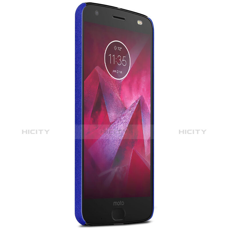 Funda Dura Plastico Rigida Carcasa Fino Arenisca para Motorola Moto Z Play Azul