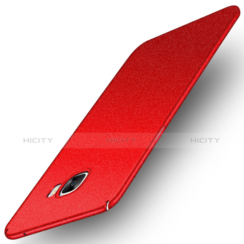 Funda Dura Plastico Rigida Carcasa Fino Arenisca para Samsung Galaxy C7 SM-C7000 Rojo