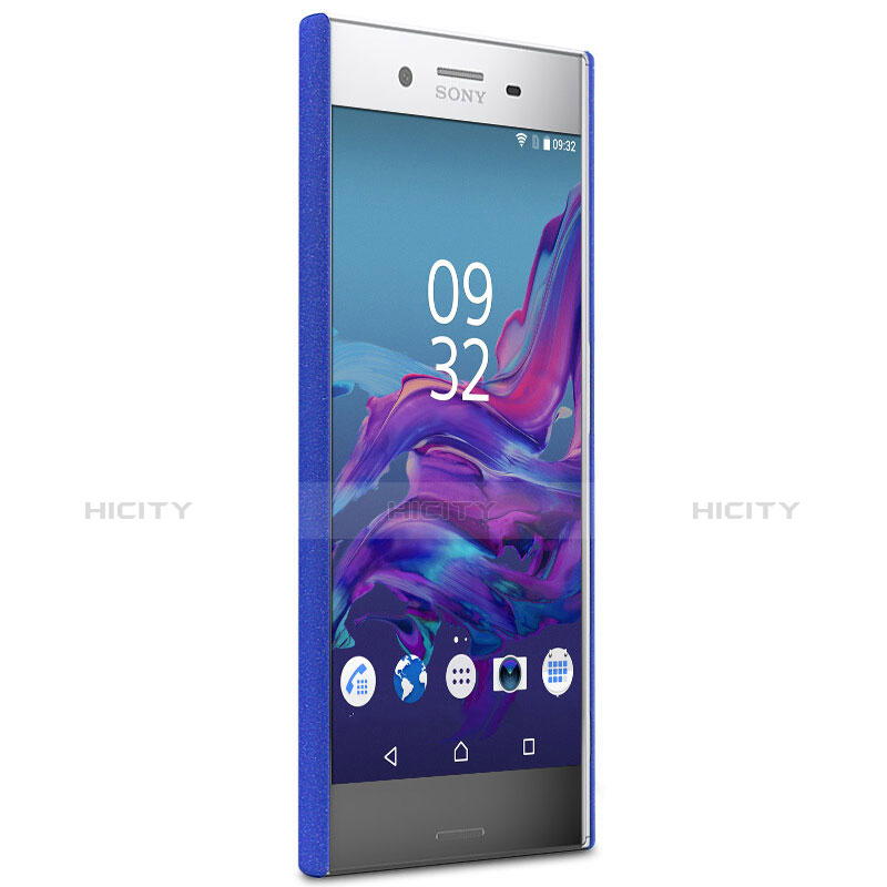 Funda Dura Plastico Rigida Carcasa Fino Arenisca para Sony Xperia XZ Premium Azul