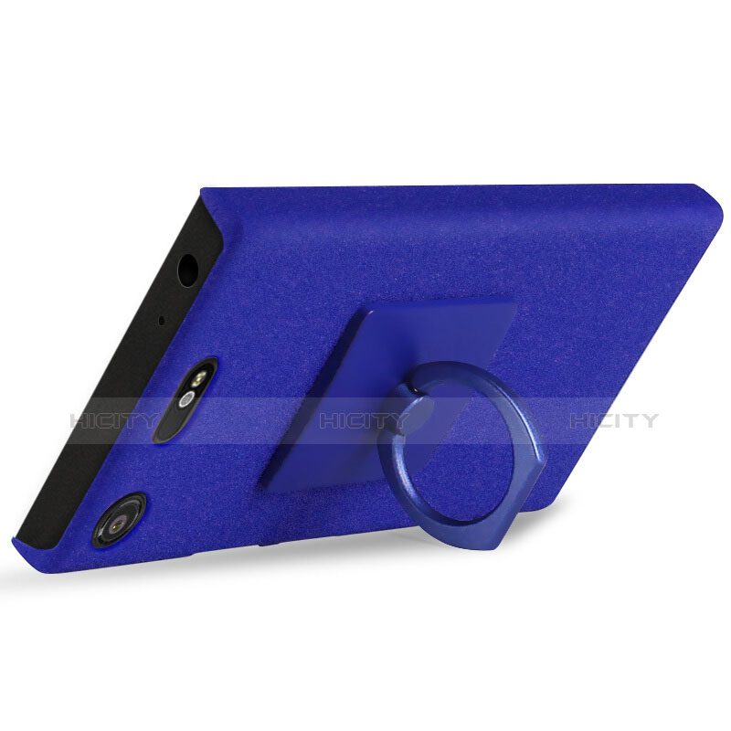 Funda Dura Plastico Rigida Carcasa Fino Arenisca para Sony Xperia XZ1 Compact Azul