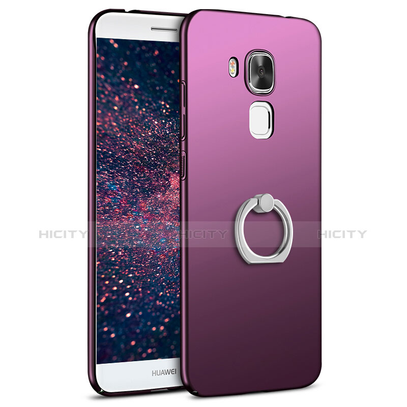 Funda Dura Plastico Rigida Carcasa Mate con Anillo de dedo Soporte A01 para Huawei G9 Plus