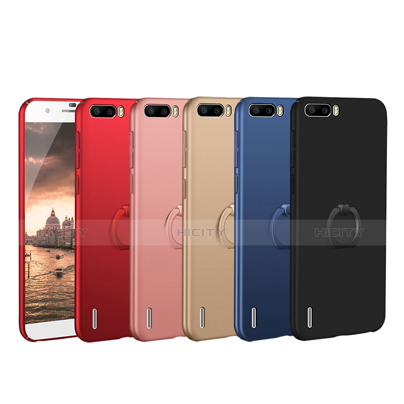 Funda Dura Plastico Rigida Carcasa Mate con Anillo de dedo Soporte A01 para Huawei Honor 6 Plus