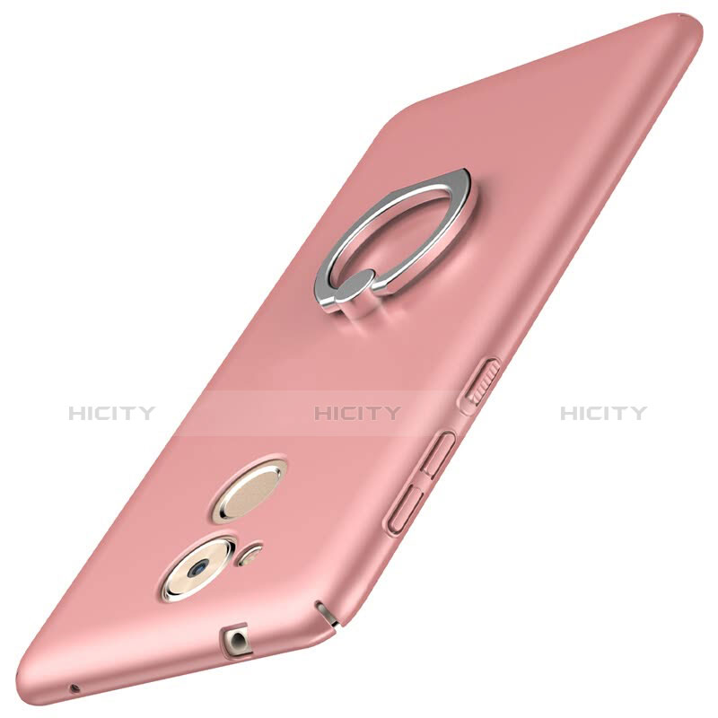 Funda Dura Plastico Rigida Carcasa Mate con Anillo de dedo Soporte A01 para Huawei Honor 6C Rosa