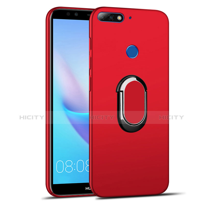 Funda Dura Plastico Rigida Carcasa Mate con Anillo de dedo Soporte A01 para Huawei Honor 7C