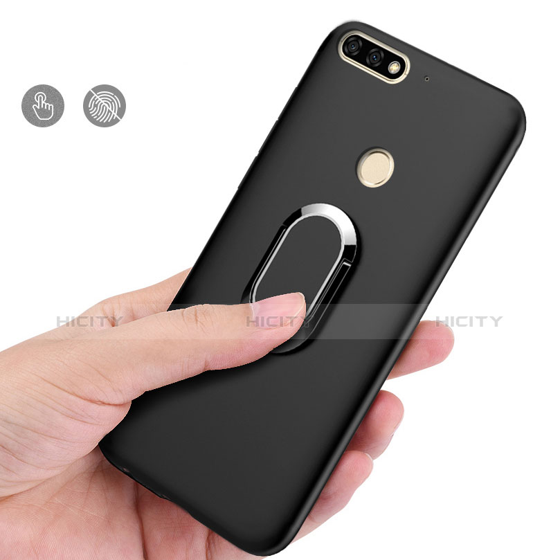 Funda Dura Plastico Rigida Carcasa Mate con Anillo de dedo Soporte A01 para Huawei Honor 7C